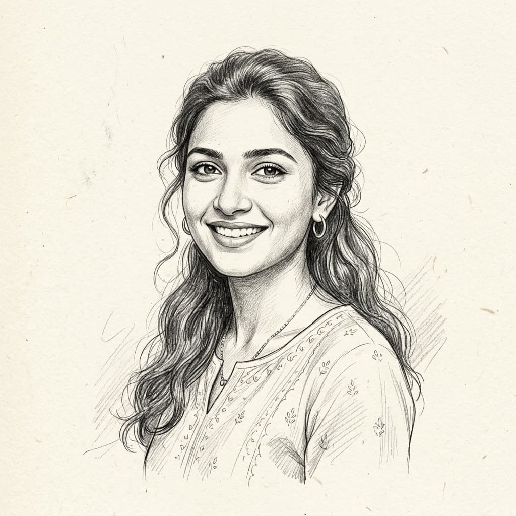 Illustrated portrait of Ruchita